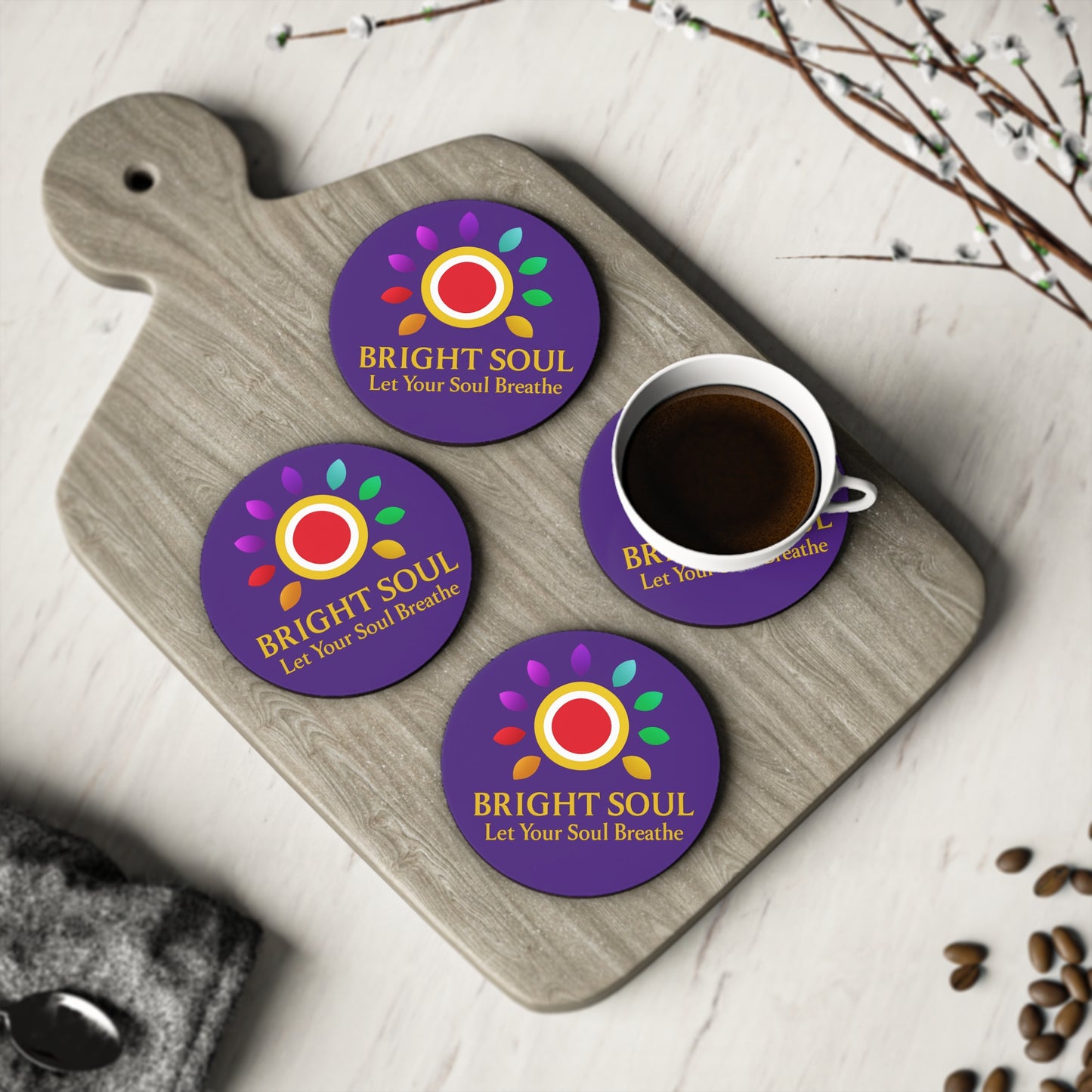 Bright Soul Set of 4 Coasters