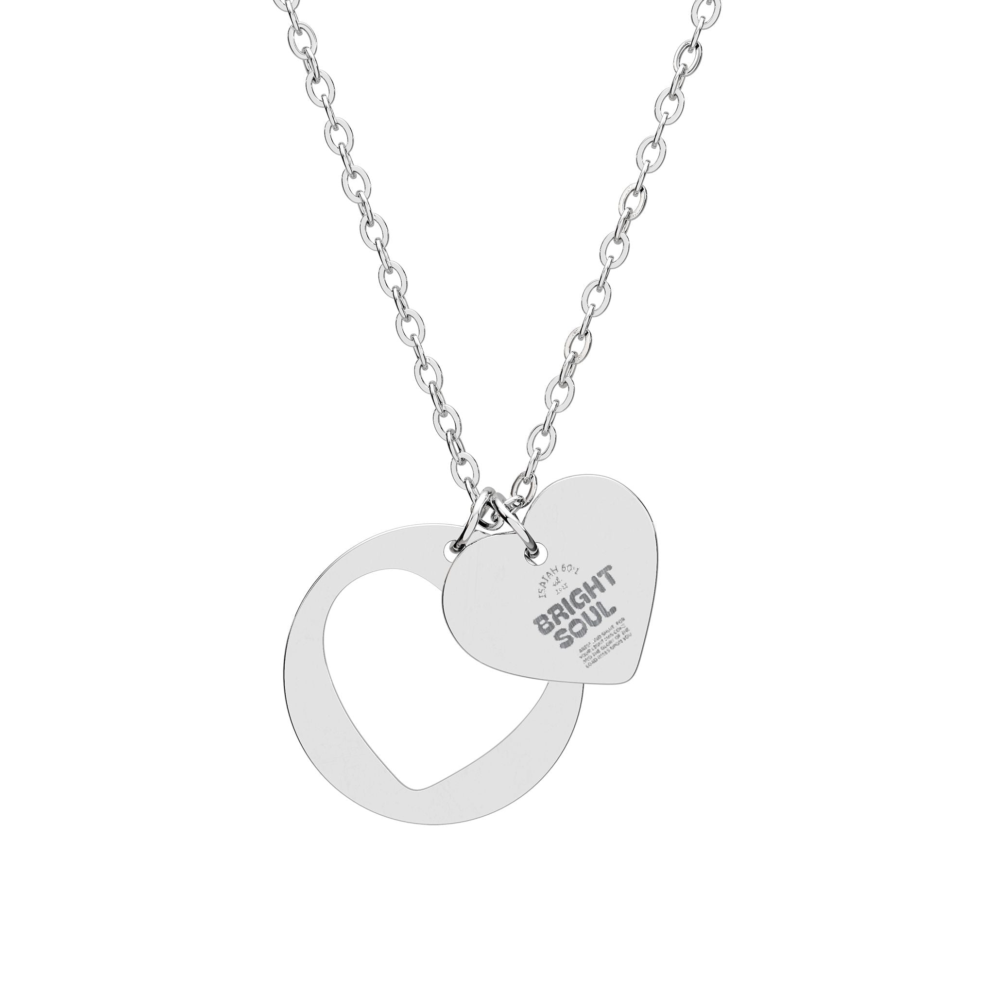 Engravable Heart Cutout Necklace — Bright Soul Collection  - Isaiah 60:1